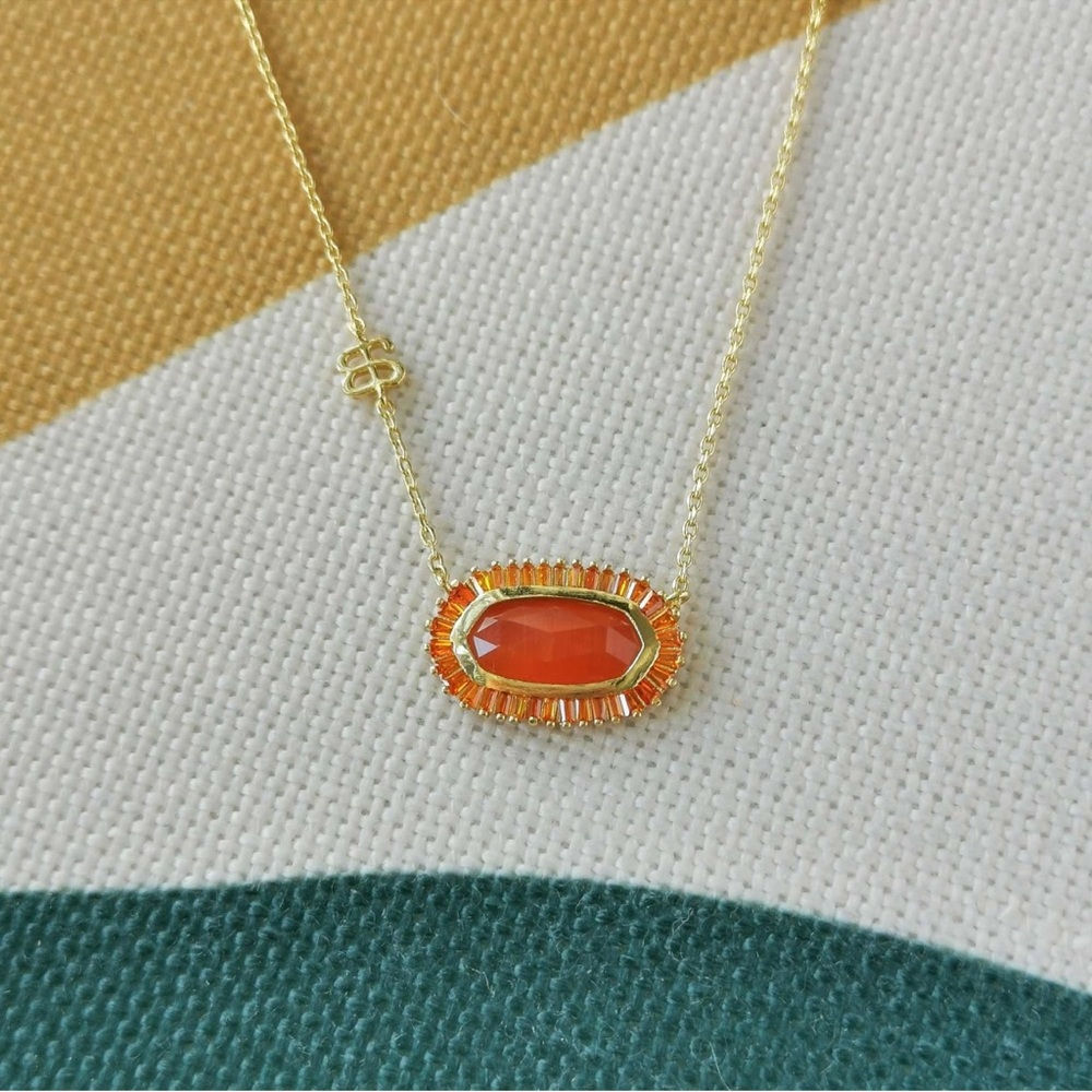 Alicia Bonnie Berry Red Kelly Pendant Necklace Gold